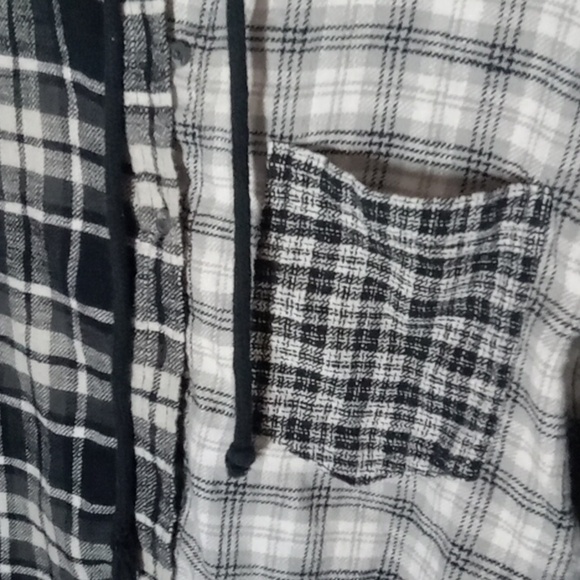 American eagle flannel hooded crop top Y2k - Picture 2 of 6